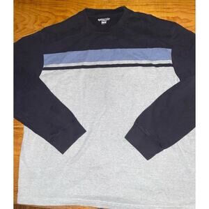 Basic Editions Gray Blue Stripe Men's Size Medium